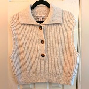 Sincerely Jules Women's Cream 3 Button Sweater Vest